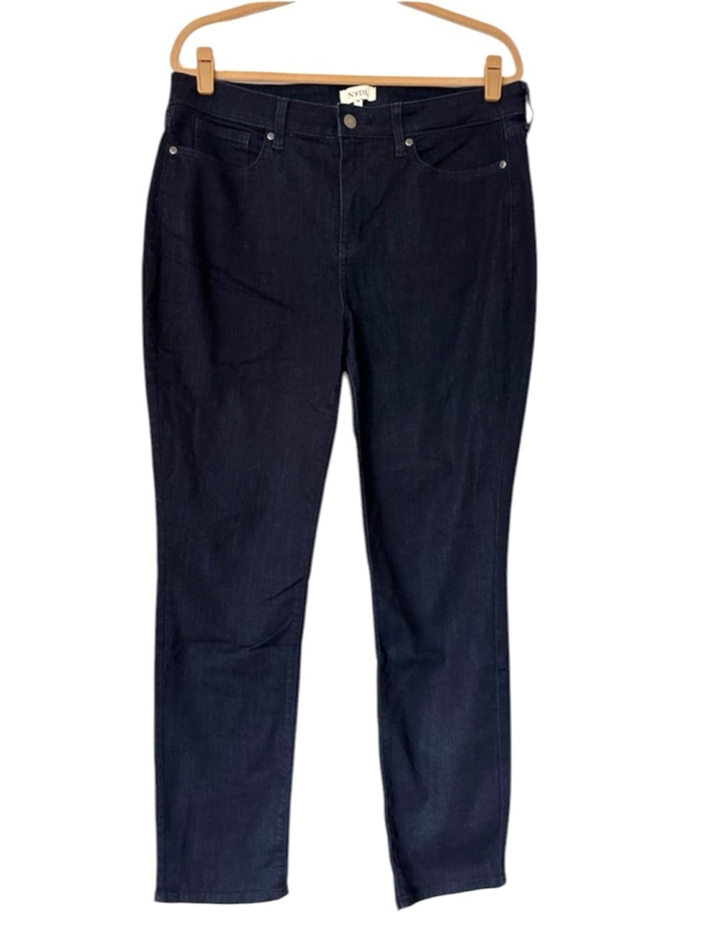 NYDJ Marilyn Straight Leg Jeans Womens 14 Dark Blue Stretch